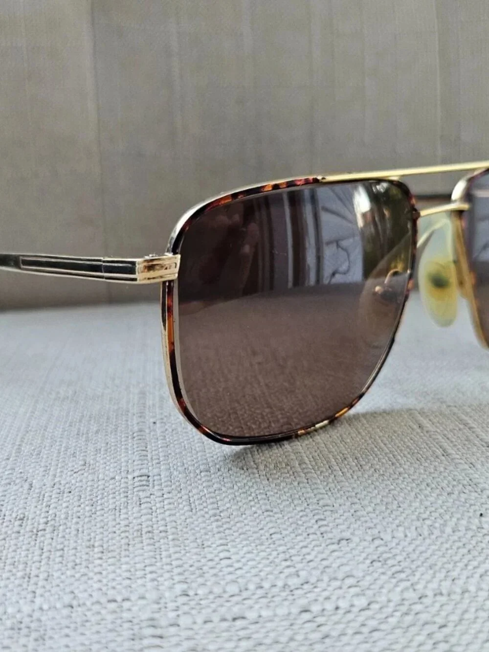 Vintage AO Safety Men Sunglasses Brown Tortoise/Gold Tone Metal Eyewear Z87